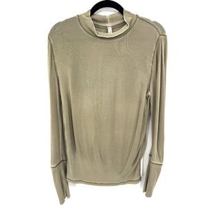 FREE PEOPLE Intimately Free Light Green Long Sleeve Turtleneck Size M